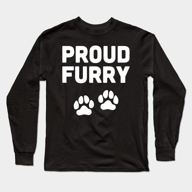 Proud Furry And Paw Prints Long Sleeve T-Shirt by MeatMan